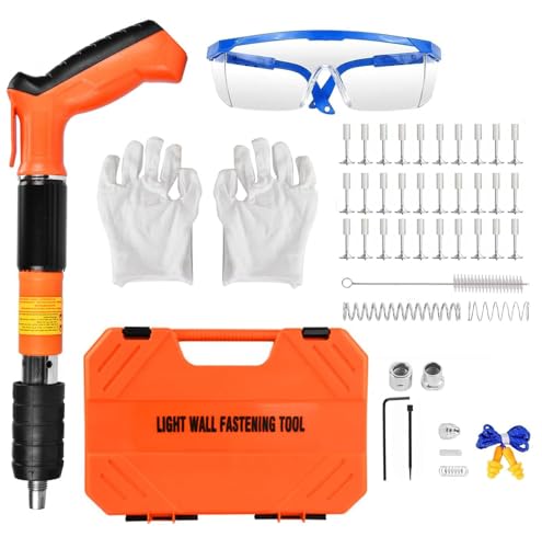 Nagelpistole Beton, Beton nagelpistolen setmit 220 Stück Rund Nagel, Handgehaltene Mini Nagelpistole, Leiser Bolzenschussgerät für Deckenmontage/Wandbefestigung