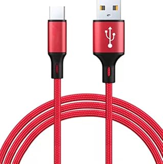 USB C Cable 2M Type C Cable 2M Fast USB-C Charger Charging Cable Braided Charger Lead for Samsung S21 S20 FE Plus S10 S9 S8 A40 A50 A20e A51 A71 A90 A3 A5 Note 8 9 10,Huawei P30 P20 Pro,Xperia XZ Red