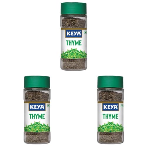 Image of Keya Thyme | Freeze Dried | Seasoning for Meats, Soups, Sauces, and Vegetables | Rich in Antioxidants & Supports Respiratory Health | No Artificial Flavours or Colours | 17g (Pack of 3)