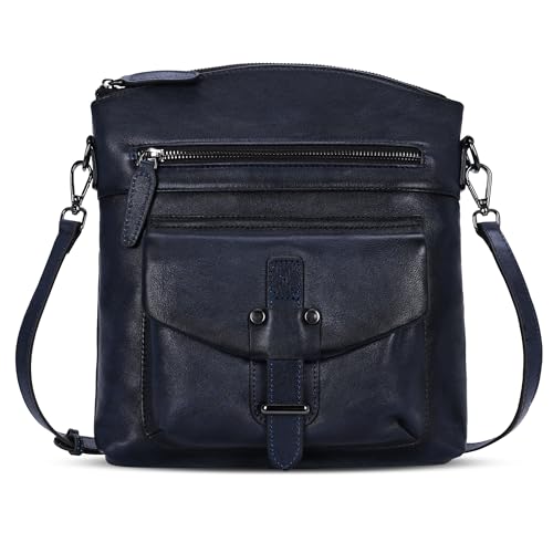 Image of HESHE Leather Crossbody Bags for Women Shoulder Handbags Satchel Purse | Spacious Medium Crossover Shoulder Purse with Adjustable Sling Straps Lightweight Hobo Bags for Work,Travel and Daily Use