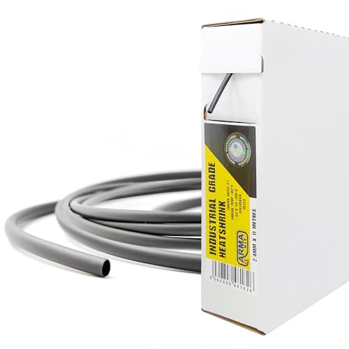 ArmaKit 2.4mm Cable Heat Shrink Tubing Black 11 Metre Reel - Wire Heat Shrink Sleeving Rubber Cable Shrink Wrap for use with Heat Gun for heat shrink connectors/electrical solder sleeves