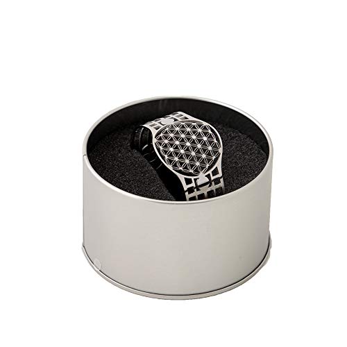 Bracelet en Acier inoxidable avec Une Fleur de Vie, H: 5cm l: env. 6,5cm. Bijou Femme Fille Cadeau Cover