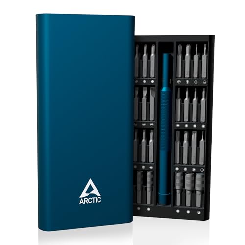 ARCTIC Precision Screwdriver Toolkit - Juego de destornillador de precisión 62 en 1, estrella/plano/torx/pozidriv/hex, carcasa aluminio, para electrónica, ordenador portátil, tableta, gafas, relojes