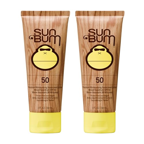 Sun Bum Original Spf 50 Sunscreen Lotion Vegan and Hawaii 104 Act Compliant (Octinoxate & Oxybenzone Free) Broad Spectrum Moisturizing UVA/UVB With Vitamin E 3 Ounce 2 Pack