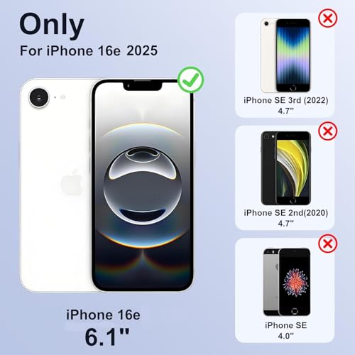 Image of EGOTUDE for iPhone 16e Case | Clear Magnetic Hard Polycarbonate Back Cover with Silicone Bumper, Compatible with Mag (Black)