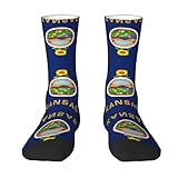 STJUGJ Herrensocken mit Staatsflagge, Wandersocken, atmungsaktiv, bequem, Outdoor, Jungen, weiß, Einheitsgröße