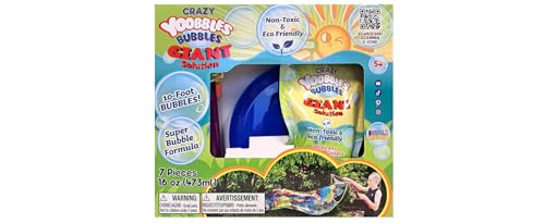 Crazy Yoobbles Giant Bubble Wands –Makes Giant Bubbles! Outdoor Toys for Kids, Fun Cool Stuff! Toys for Kids 5 6 7 8 9 10 11. Includes 16oz Bottle Premium Bubble Solution, Bubble Wand and Tray.