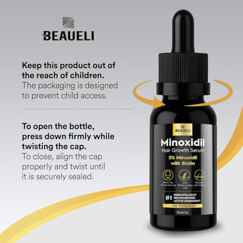Image of 5% Minoxidil Hair Growth Serum for Men & Women, Beard Growth Oil 1oz 6pcs