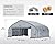AMERLIFE 22.5 x 20FT Heavy Duty Double Carport, Galvanized Steel Frame Garage Shelter,Outdoor Storage, Waterproof 3-Layer PE Cover, Fits 2 Cars, Boat, Farm Equipment, Silver Gray