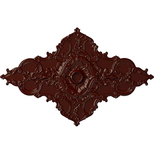 Ekena Millwork CM70X43MLBMF Melchor Diamond Ceiling Medallion, 67 1/4"W x 43 3/8"H x 4"ID x 2"P, Hand-Painted Brushed Mahogany