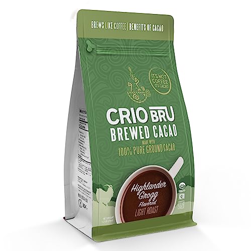 Crio Bru Limited Edition Highlander Grogg Roast | Natural Healthy Brewed Cacao Drink | Great Substitute to Herbal Tea and Coffee | Keto, Whole-30, Paleo, Low Calorie Honest Energy Brew And Enjoy Hot or Iced (1.5lb)