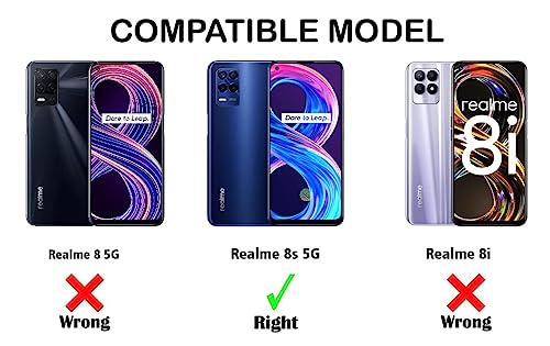 Image of Jkobi Back Cover Case for Realme 8s 5G (Shockproof with Polycarbonate Clear Panel | Professional Black)