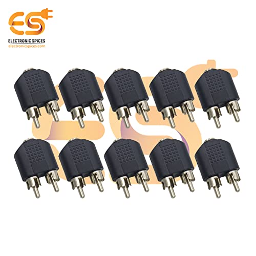 Image of Electronic Spices 3.5mm Female to 2 RCA Male Dual Splitter Interface Audio Connector Pack of 20pcs