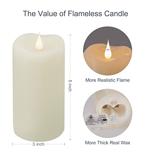 Techlong Flickering Flameless Candles With 3D Moving Flame, Last 1000+ Hours Battery Operated Candles With Timer thumb #1