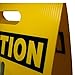 NMC FS8 CAUTION DO NOT ENTER Sign with Graphic - 12 in. x 19 in. Corrugated Plastic, Double-Sided Floor Sign with Black on Yellow