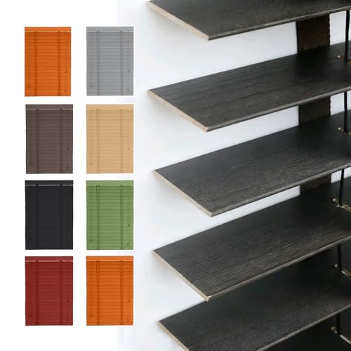 Persianas de Madera Natural Persianas de Madera Maciza a Medida 50mm Persianas Opacas con Blackout Total Control de Luz y Aislamiento para Ventanas de Interiores(Black Walnut)