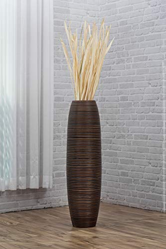 Image of Leewadee Large Floor Vase 34 inches Mango Wood for Pampas Grass, Dried Flowers