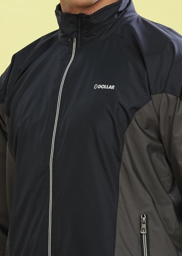 Image of Dollar Men's Polyester Colourblock Windcheater Jacket With Zipper Pockets