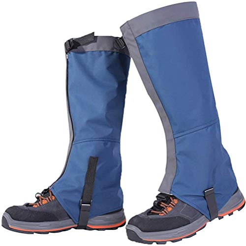 Macabolo - Perneras para senderismo impermeables transpirables para botas de nieve, para escalada, caza, senderismo, caminar, 1 par, color Azul, talla Large Cover