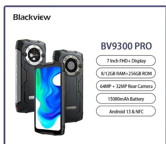 Amazon | Blackvie BV9300 Pro 12 GB+256 GB耐久スマートフォンAndroid