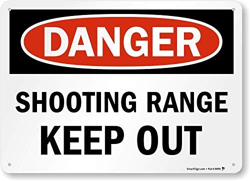 Panneau Danger Shooting Range pour sécuriser l'accès de votre terrain de tir sportif privé