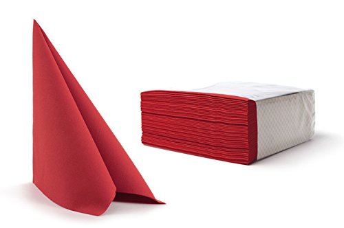 Airlaid Servietten/rot / 800 Stück (16x50) / 40x40 cm/hochwertige Servietten aus stoffähnlichen Material