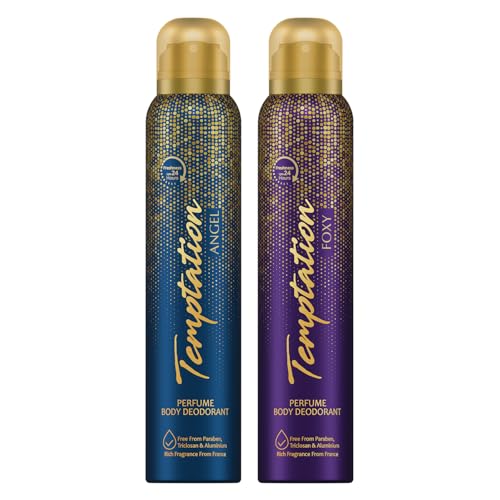 Image of Envy Temptation Angel and Foxy Deodorant For Women- 150 ML Each, Pack of 2| Long Lasting Deodorant Body Spary