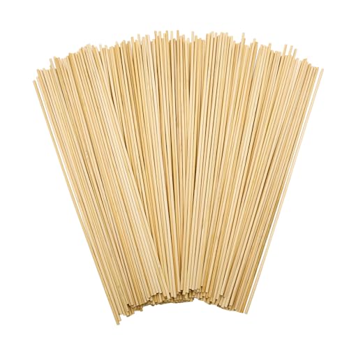 200 Pièces Tiges Bâtonnets en Bois Ronde 300mm x 3mm Baton Barbe a Papa Tige en Bois Naturel Bâtons de bambou Bâtons pour Barbe à Papa pour Travaux...