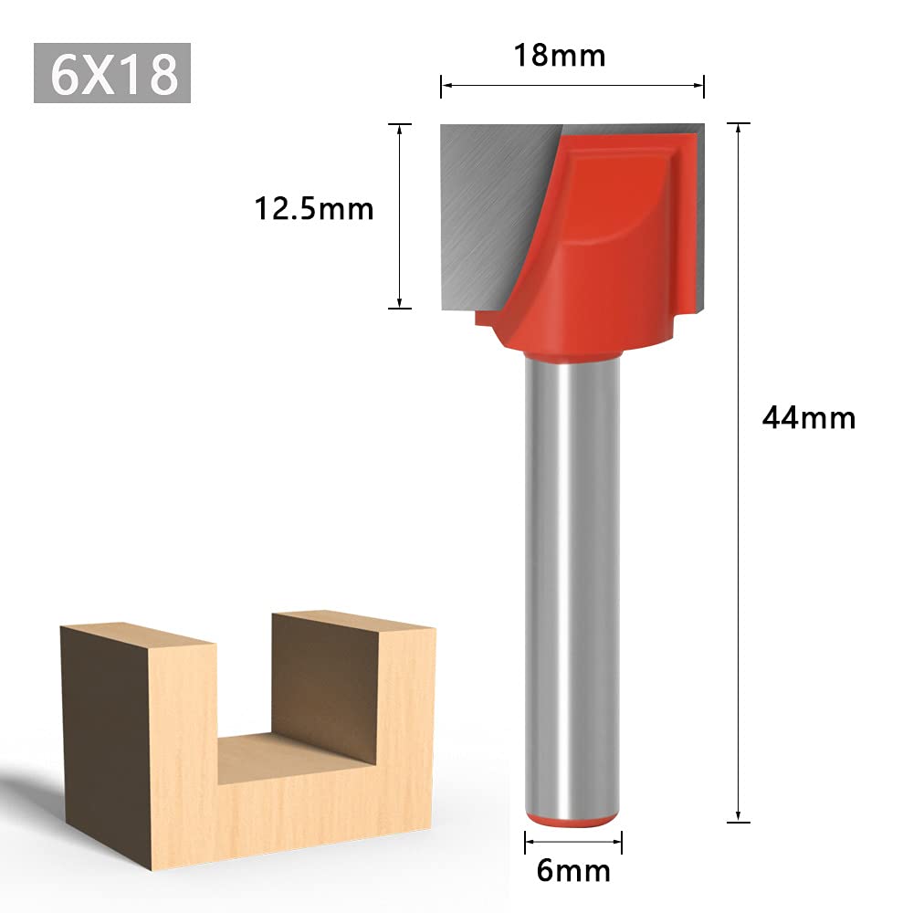 6mm Gambo Frese per legno Fresa a punta quadrata Fresa per Scanalature Fresa per Spianatura Frese a disco e per Spianare