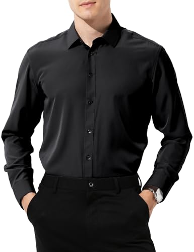 Casey Kevin Camisa Manga Larga Hombre Camisas de Vestir Formal de Negocios Camiseta Traje Slim Fit Dress Shirt