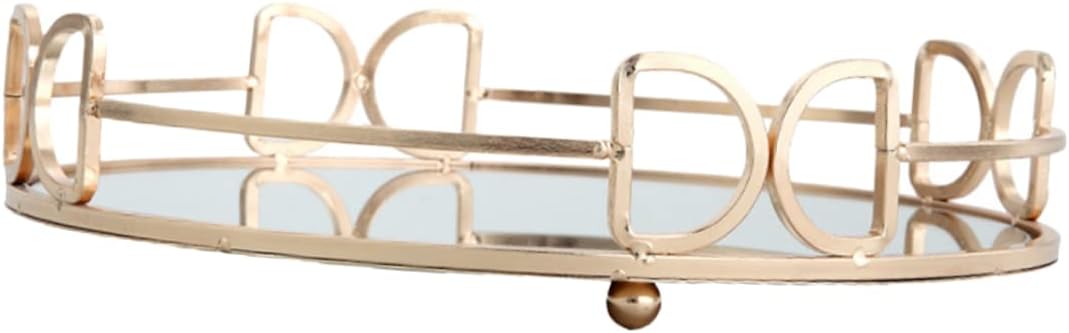 1pc Stylish Mirrored Decorative Tray Elegant Finish for Living Room Vanity and Bathroom for Jewelry Makeup and Home Decor Display for Versatile Use