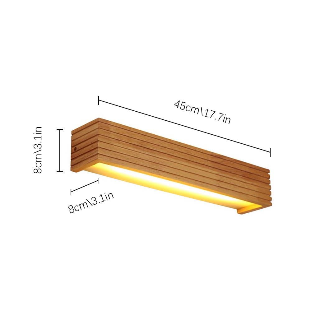 Moderne Holz-LED-Wandleuchte, japanische Schminktisch-Wandhalterung, Acryl-Schirm, Holz-Wandleuchte, Spiegel-Frontleuchten für Wohnzimmer, Schlafzimmer, Gästetoilette, Wand-Nachttischlampe