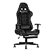 Produktbild Panana Gaming Stuhl Bürostuhl Racing Stuhl mit Hoher Rückenlehne Drehbarer mit Fußstütze und Kopfstütze,150 kg Belastbarkeit (Schwarz)