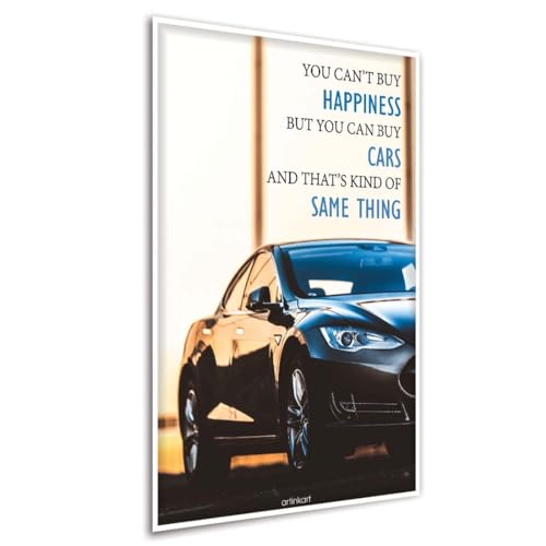Image of ArtinKart- Car Happiness Poster, Car Posters for Wall, For Room, Posters for Boys Room, Supercar Poster (Paper, 12X18 Inches, Unframed)
