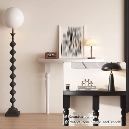 Mesa de entrada de media luna en madera maciza con cajón funcional para pasillo 5