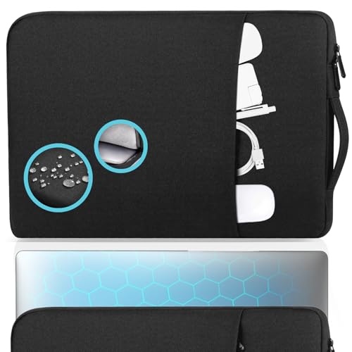 TOVARIN Funda para Portátil,15-15,6 Pulgadas Anti Rasguños,Antigolpes, Impermeable con Protección de 4 Capas,MacBook, Portátil HP, DELL, Lenovo, ASUS,iPad,Tablet (Negro)