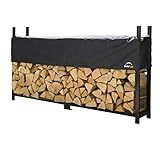 ShelterLogic 8' Ultra-Duty Firewood Rack-in-a-Box Wood Storage with Premium Steel Frame and Adjustable Water-Resistant Cover