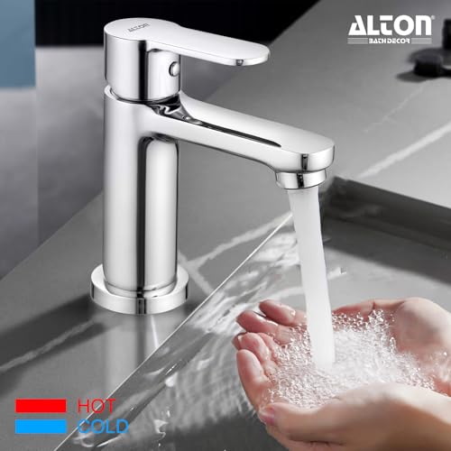 Image of ALTON XNO5115, Single Lever Basin Mixer | Bathroom Wash Basin Mixer Tap | Basin Tap | Silver