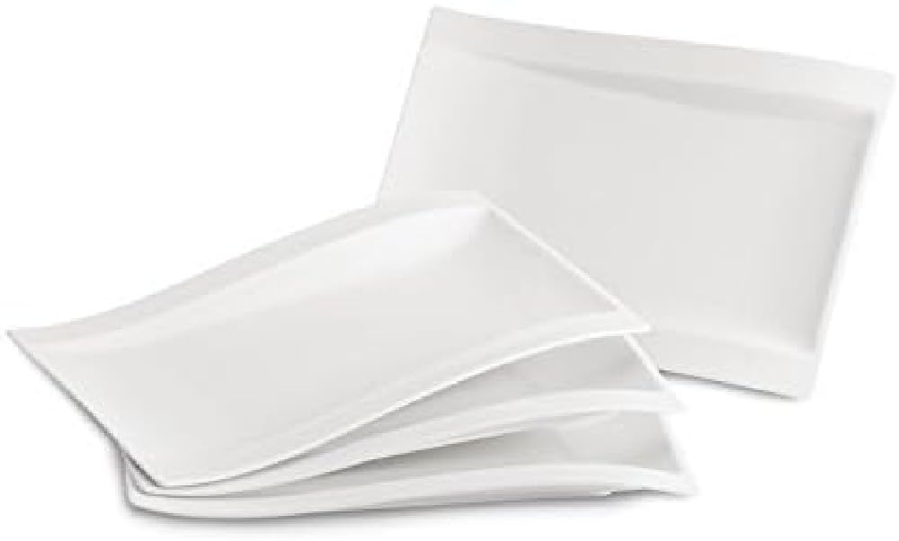 Villeroy & Boch - NewWave Gourmet-Set, 4 tlg., 21 x 69 x 4 cm, Premium Porzellan, spülmaschinen-, mikrowellengeeignet, weiß