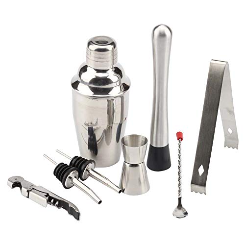 Athyior Juego de Coctelera de acero inoxidable 8 Piezas - 750 ml Juego de Herramientas de Barra para bar Hogar Fiesta Bartender Kit haciendo Martini Gin Tonic Mojito para bar Hogar