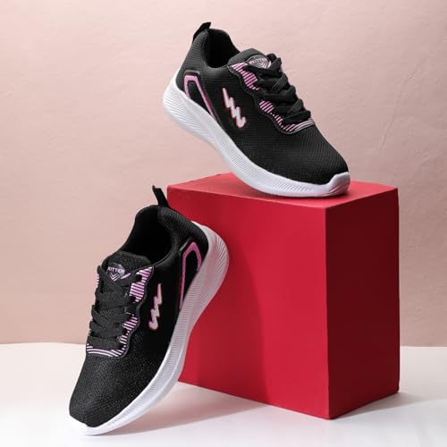 Image of SKITTER Women's Lightweight Sports Shoes Mesh Material Black Color Footwear (GN-236)