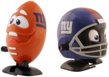 NFL New York Giants Wind Up Football and Helmet, Pack of 2