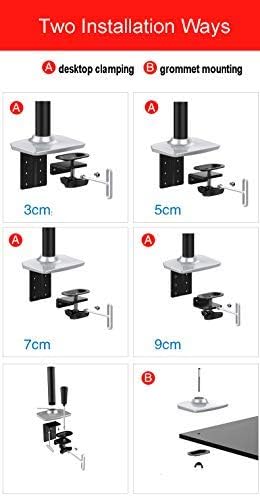 Support moniteur LCD bras ultra long XSJ8013C fixation table aluminium noir - 6