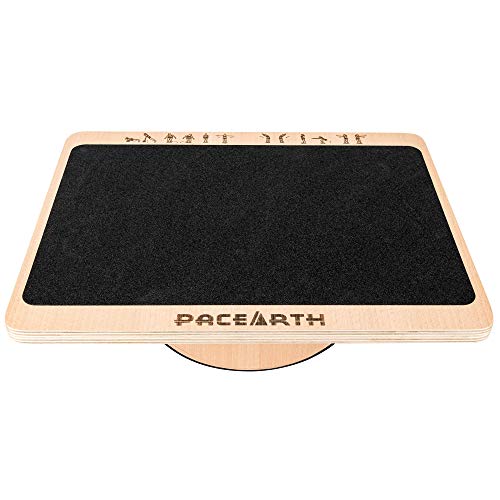 PACEARTH-Professional-Wooden-Balance-Board-for-Balance-Training-with-Inflated-Stability-Wobble-Cushion