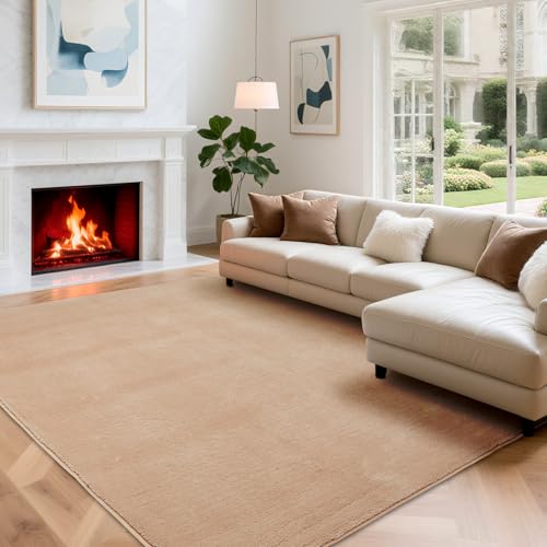 カーペット ラグマット 135×185CM 滑り止め付 厚み 洗えるラグ 抗菌 防臭ふわっとした手触り 防音絨毯 長方形 約1.5畳 Bestome ベージュ