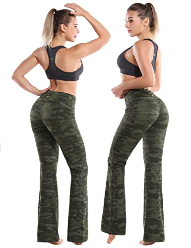 Image of BUBBLELIME 29 inch /31 inch /33 inch /35 inch /37 inch 3 Styles Women's High Waist Bootcut Yoga Pants Basic /Side Pockets Tummy Control Workout Flared