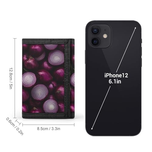 Red Onions Purple Onions Trifold Wallets Lightweight RFID Blocking Wallet Credit Card Holder Custom Gifts for Men Women2