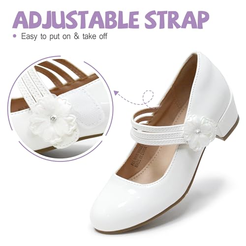 FLYFUPPY Girls Dress Shoes Mary Jane Shoes for Girls Hook and Loop Flower Girl Shoes Flats Pincess Shoes for Little/Big Kids2