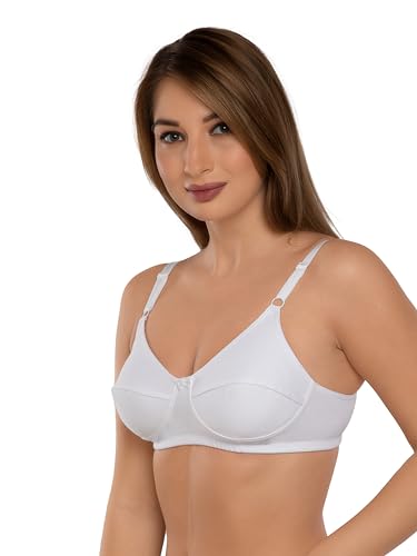 Image of Daisy DEE Women's Cotton Seamed Non-Wired Regular Straps Full Coverage Non-Padded Bra - NSHTL