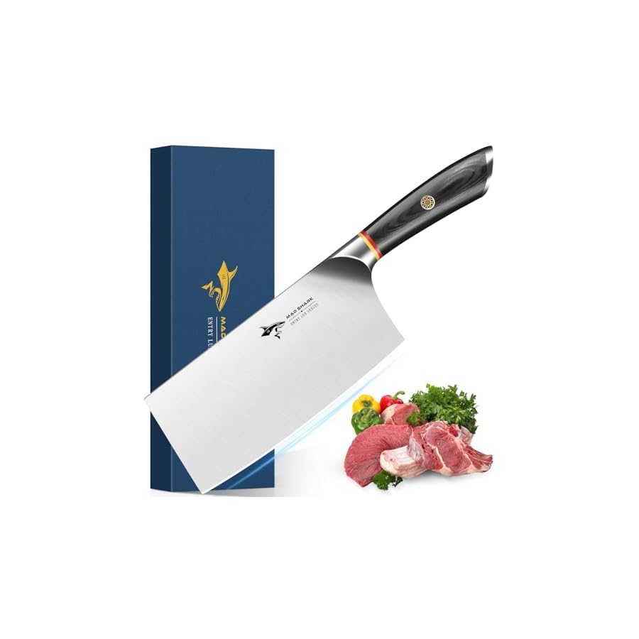 MAD-SHARK-7-inch-Heavy-Duty-Kitchen-Knife-Professional-Sharp-Vegetable-Cleaver-German-Military-Grade-Composite-Steel-with-Ergonomic-Handle-Chef-Knife-for-Home-Kitchen-Cook-Cutting-Chopping MAD SHARK 7 inch Heavy Duty Kitchen Knife, Professional Sharp Vegetable Cleaver, German Military Grade Composite Steel with Ergonomic Handle, Chef Knife for Home Kitchen Cook Cutting, Chopping